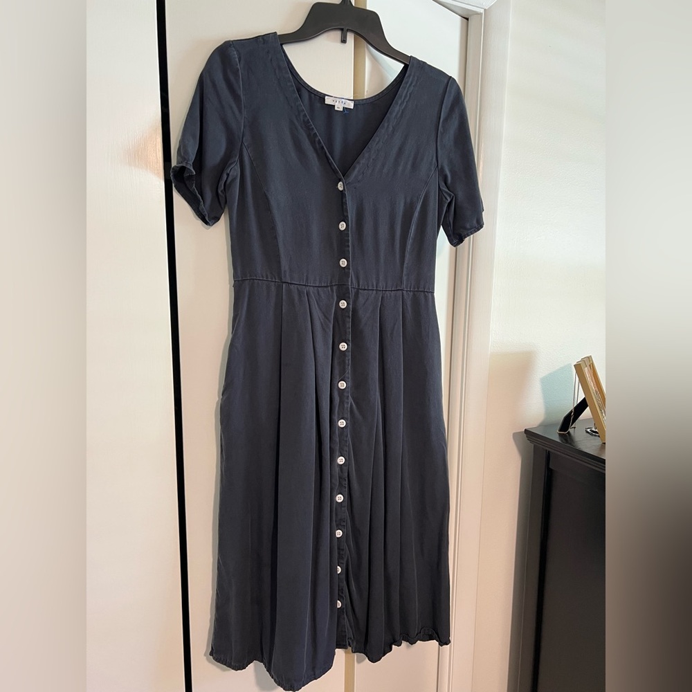 Elegant Black Button-Down Dress